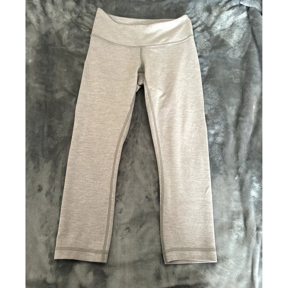 Lululemon Leggings Sz 4 Cotton Stretch Capri High Rise Heather Gray